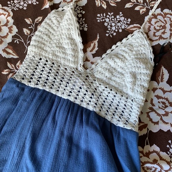 Summer | Missguided Crochet-Top Halter Dress, Shirred Back | US Size 2 - Picture 7 of 10